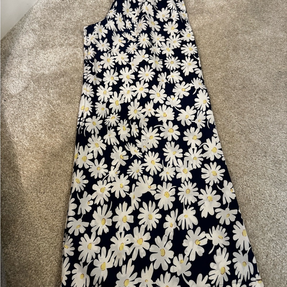 Navy and White wide legged pants with elastic waistband. size L - Picture 4 of 7